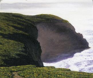 Misty Bluffs, Point Reyes 2.5 x 3 inches, oil on board, 2005