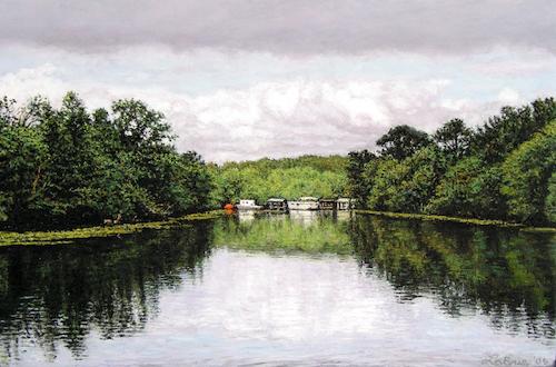 Along the Bayou 4 x 6 inches, oil on board, 2005