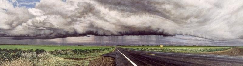 Don't Look Back 20 x 70 inches, oil on wood, 1995