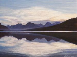 Lake McDonald Sunrise 6 x 8 inches,  oil on board, 2011