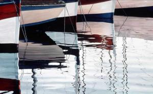 Awaiting Boats 22 x 36  inches, acrylic, 1990                           