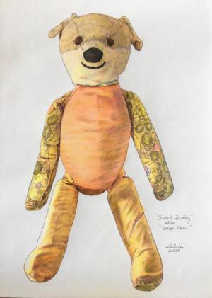 Bruce's Teddy  colored pencil, 2020