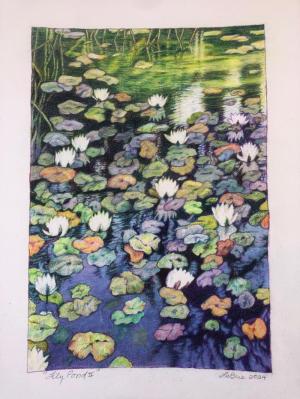 Lilly Pond II  colored pencil, 2024