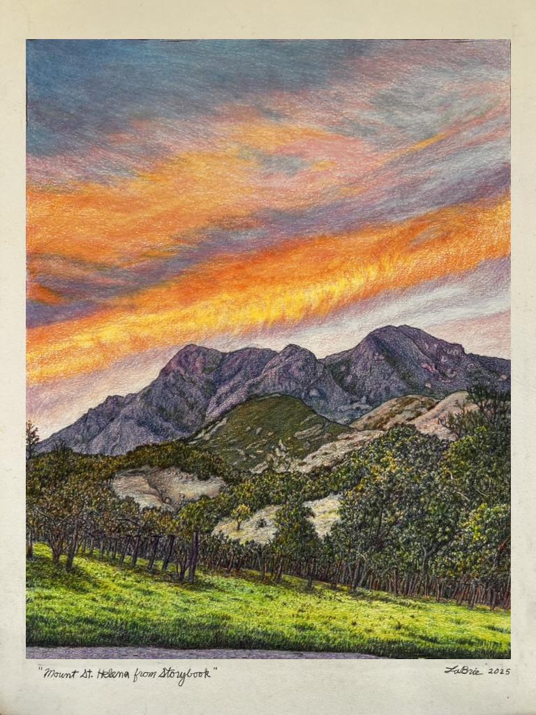 Mount St. Helena from Storybook colored pencil, 2025